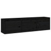 Générique Meubles TV 3 pcs Noir Bois Massif de pin,13.45 KG,3100128, Meubles, Meubles TV