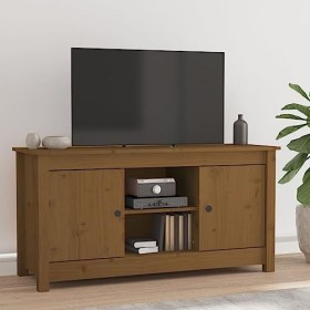 Générique Meuble TV Marron Miel 103x36,5x52 cm Bois de pin Massif,13.7 KG,814587, Meubles, Meubles TV