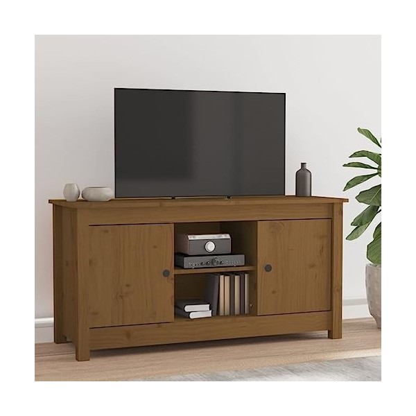 Générique Meuble TV Marron Miel 103x36,5x52 cm Bois de pin Massif,13.7 KG,814587, Meubles, Meubles TV
