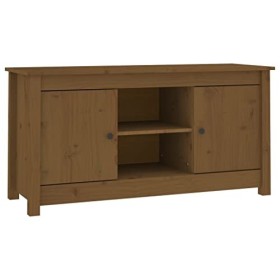 Générique Meuble TV Marron Miel 103x36,5x52 cm Bois de pin Massif,13.7 KG,814587, Meubles, Meubles TV