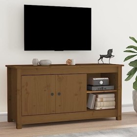 Générique Meuble TV Marron Miel 103x36,5x52 cm Bois de pin Massif,12.95 KG,814592, Meubles, Meubles TV