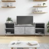 Meuble TV Gris béton 160x35x55 cm Bois dingénierie - Meuble TV de Salon Banc Télé Industriel, Support Rangement Console Jeux