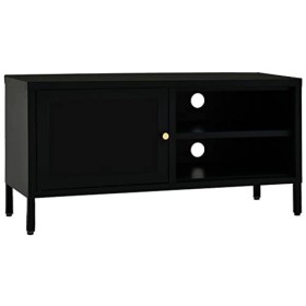 Générique Meuble TV Noir 90x30x44 cm Acier et Verre,14.86 KG,336055, Meubles, Meubles TV