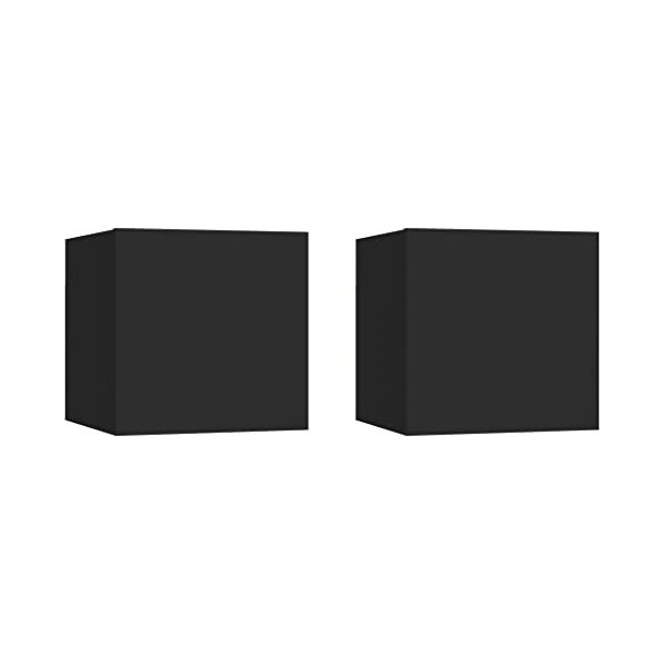 lvssiao Module TV pour salle à manger, meubles muraux pour TV 2 pièces Noir 30,5 x 30 x 30 cm Meuble Kit de montage facile