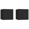 lvssiao Module TV pour salle à manger, meubles muraux pour TV 2 pièces Noir 30,5 x 30 x 30 cm Meuble Kit de montage facile