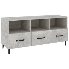 FAMIROSA Meuble TV Gris béton 102x35x50 cm Bois dingénierie 24.8KG 