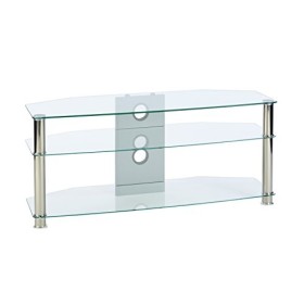 MMT Furniture Designs CL1150&nbsp;55&nbsp;Fixe Chrome, Transparent Base de Sol pour TV à écran Plat