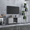 Meuble TV avec 2 Portes | Style Contemporain | Rangement matériel TV télé Audio Video Gaming | 103,5x35x50cm Gris béton