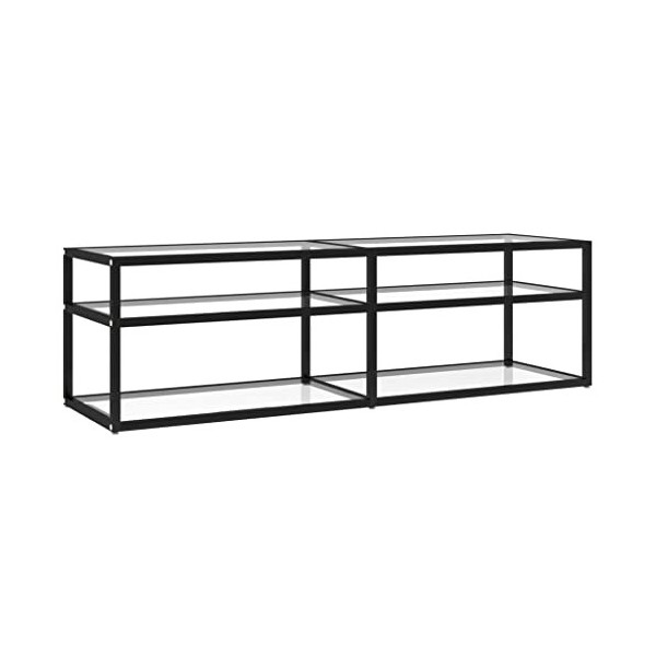 FAMIROSA Meuble TV Transparent 140x40x40,5 cm Verre trempé