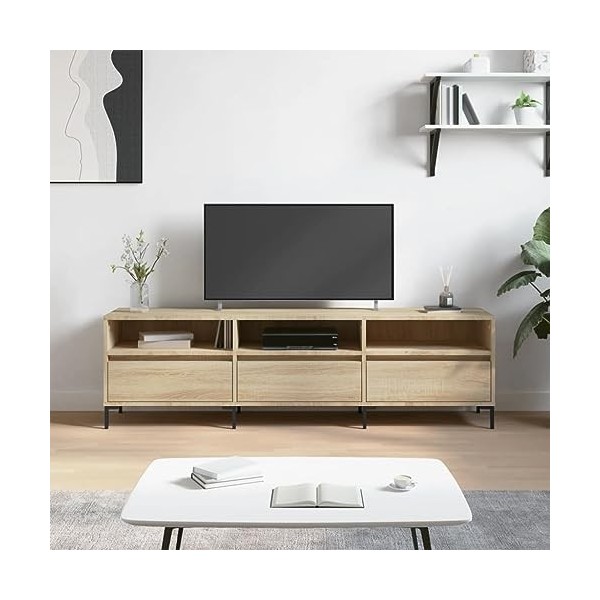 LAPOOH Meuble TV chêne Sonoma 150x30x44,5 cm Bois dingénierie,Meuble TV,Table Basse Couleurs,Table Basse Salon Meuble TV