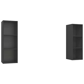 Camerina Meubles TV muraux 2 pcs Gris Aggloméré,Meuble TV,Meuble TV Moderne,Meuble de Salon387