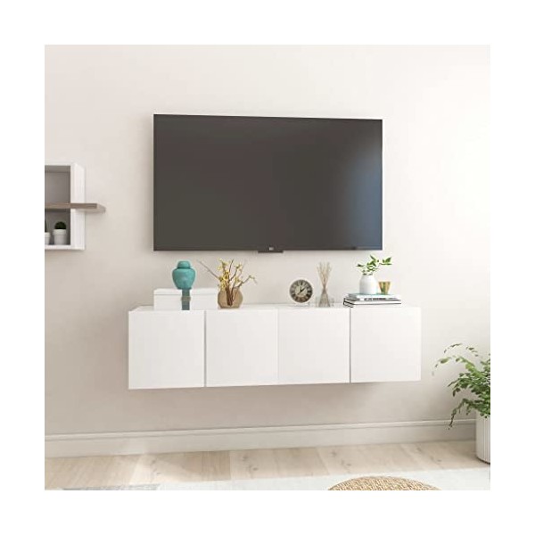 VEEKI Meuble TV, Meuble TV Suspendu, Meuble, Meuble TV avec Rangement，Meuble Industriel, Convient pour Salon ou Chambre, Meub