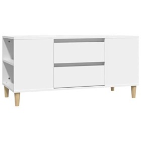 CIADAZ Meuble TV Blanc 102x44,5x50 cm Bois dingénierie,Meuble TV,Meuble TV Moderne,Meuble de Salon