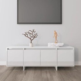 VEEKI Meuble TV, Meuble TV Suspendu, Meuble TV Blanc, Meuble TV Industriel, Meubles de Salon, Salon, Chambre, Cadre en Acier,