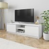 Meuble TV Blanc Brillant 120x30x35,5 cm Aggloméré - Meuble télé, Meuble TV Industriel, Meuble Chambre, Convient pour Salon ou