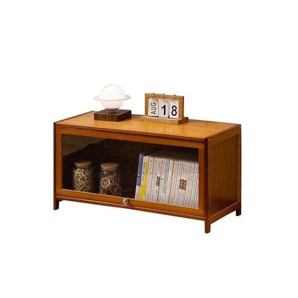 XRRJFYH Meuble TV avec Porte Rabattable, Bambou Table TV, Table TV, Petit Meuble Tele, Meuble Television pour Salon, Chambre 