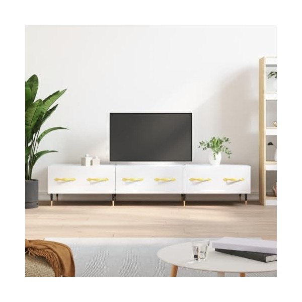 VEEKI Meuble TV, Meuble TV Suspendu, Meuble TV Industriel, Meuble TV Bois, Meuble Chambre, Convient pour Salon ou Chambre, Bl