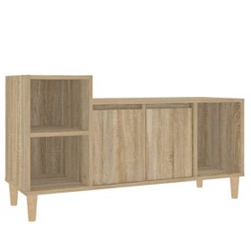 Metrile Meuble TV pour TV, meuble TV, étagère en bois 100 x 35 x 55 cm, chêne Sonoma