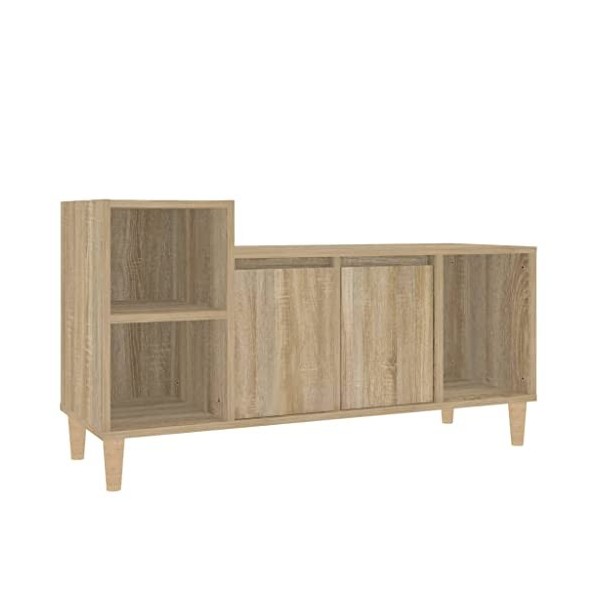 Metrile Meuble TV pour TV, meuble TV, étagère en bois 100 x 35 x 55 cm, chêne Sonoma