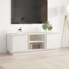 Générique Meuble TV Blanc 110x35x40,5 cm Bois de pin Massif,13.3 KG,814475, Meubles, Meubles TV
