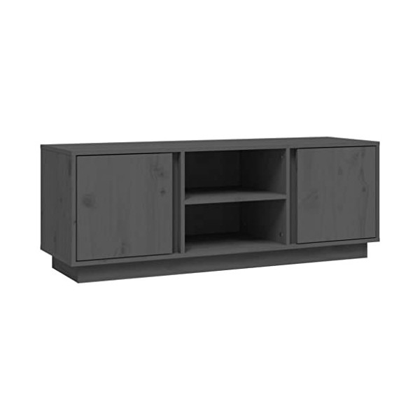 Générique Meuble TV Gris 110x35x40,5 cm Bois de pin Massif,13.3 KG,814476, Meubles, Meubles TV