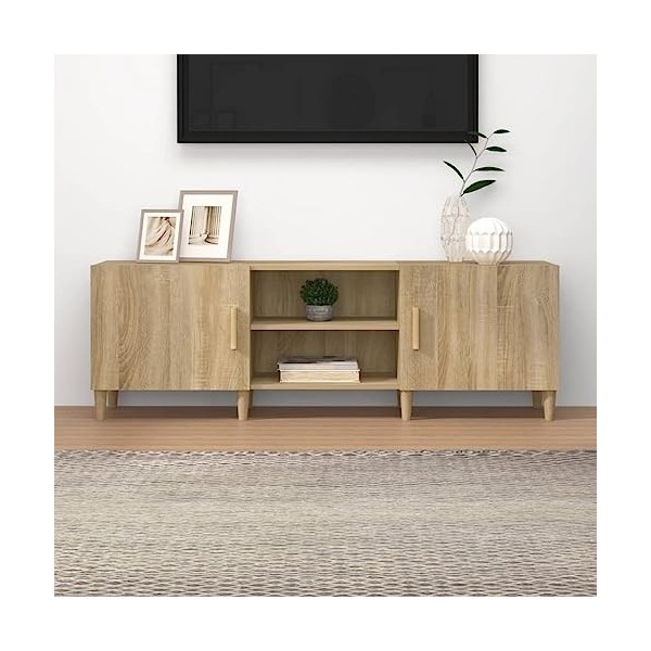 Metrile Meuble TV bas pour salon - 150 x 34,5 x 30 cm - Noir