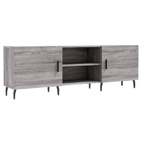 JUNZAI Meuble TV Sonoma Gris 150x30x50 cm Bois dingénierie,Table Basse Salon Meuble TV,Meuble TV,Table Basse LED Couleurs