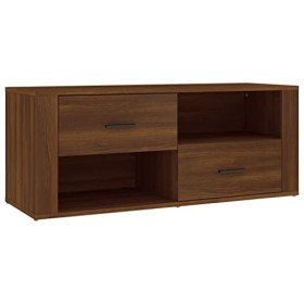 FAMIROSA Meuble TV Chêne Marron 100x35x40 cm Bois dingénierie 24.7KG 