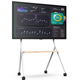 FITUEYES Design Support TV roulettes pour TV de 55 60 65 75 78 Pouces avec Etagères de Rangement en Bois Hauteur Réglable 110