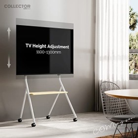 FITUEYES Design Support TV roulettes pour TV de 55 60 65 75 78 Pouces avec Etagères de Rangement en Bois Hauteur Réglable 110