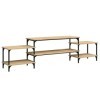 Higsose Meuble TV Design Élégant Chêne Sonoma 197x35x52 cm Bois dingénierie Meuble de Multimédia avec Pieds Réglables Meuble