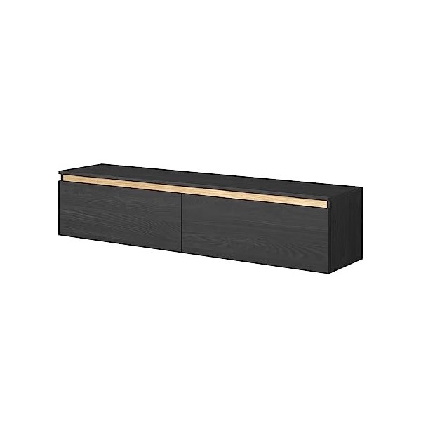 Selsey SENEY 1, Melamine, frêne Noir, doré, 140 cm