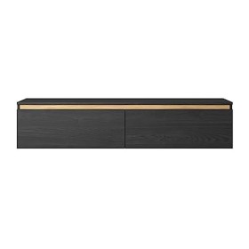 Selsey SENEY 1, Melamine, frêne Noir, doré, 140 cm