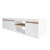 Fabrikit Table TV, Blanc Mat et Naturel, Mediano