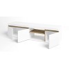 Fabrikit Table TV, Blanc Mat et Naturel, Mediano