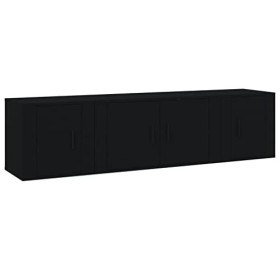 vidaXL Ensemble de Meubles TV 3 pcs Noir Bois dingénierie