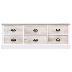 Générique Meuble TV Blanc/Marron Clair 108x30x40 cm Bois Massif Paulownia,10.55 KG,338530, Meubles, Meubles TV