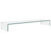 Camerina Meuble TV/de Moniteur 110 x 30 x 13 cm Verre Transparent,Table Television Salon,Meuble Télé Haut,Meuble TV Haut