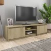 Annlera Meuble TV Chêne Sonoma 140x40x35,5 cm Aggloméré Classique Banc TV Décorer Pièce Minimaliste Armoire TV Fonction daff