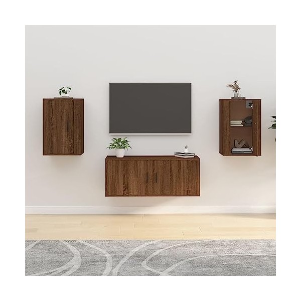 VEEKI Meuble TV, Meuble TV Suspendu, Meuble, Meuble TV avec Rangement，Meuble Industriel, Convient pour Salon ou Chambre, Meub