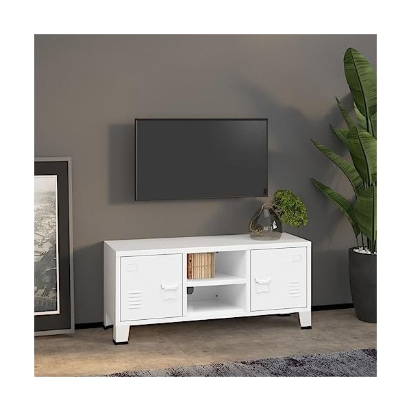 VEEKI Meuble TV, Meuble TV Suspendu, Meuble, Meuble TV avec Rangement，Meuble Industriel, Convient pour Salon ou Chambre, Indu