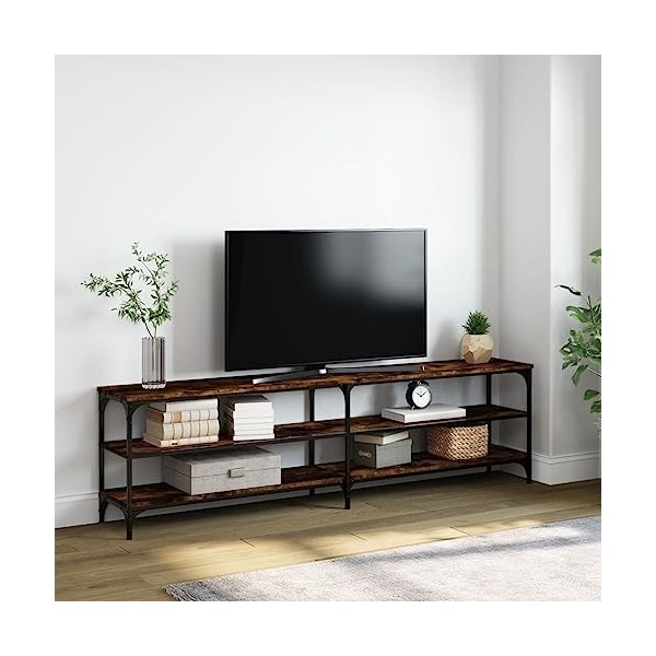 Keyur Meuble TV, Banc TV Buffet Bas Support de Télévision Meuble Télé Meuble TV chêne fumé 180x30x50 cm Bois dingénierie et 