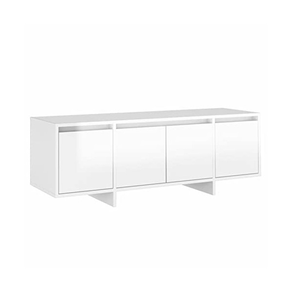 Lechnical Meuble TV, meuble TV, meuble de télévision, meuble TV salon, mobilier moderne, meuble TV blanc brillant 120 x 30 x 