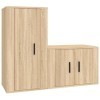 Ensemble de Meubles TV 2 pcs chêne Sonoma Bois dingénierie - Banc TV, Meuble TV Suspendu, Convient pour Salon ou Chambre