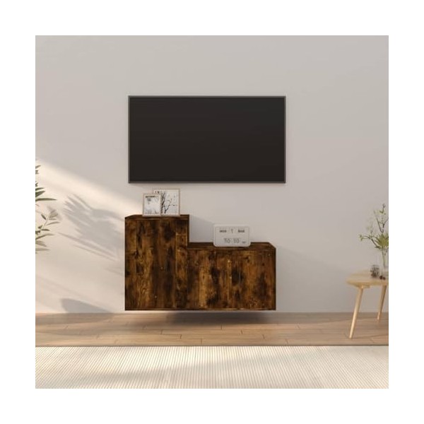 VEEKI Meuble TV, Meuble TV Suspendu, Meuble TV Industriel, Meuble TV Bois, Meuble Chambre, Convient pour Salon ou Chambre, En