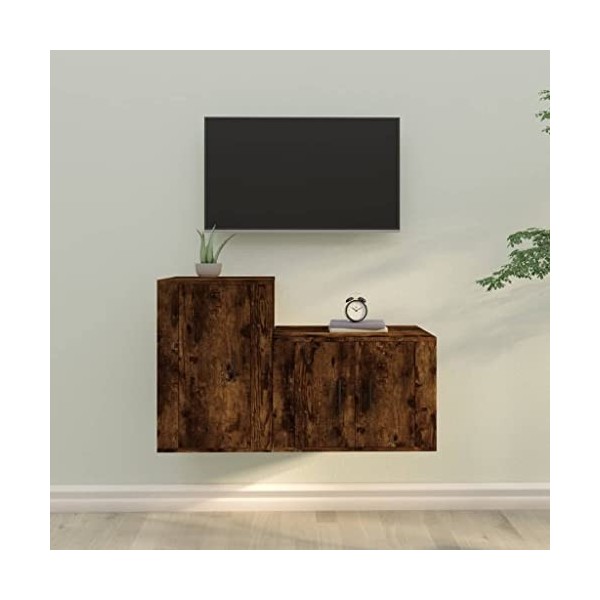 VEEKI Meuble TV, Meuble TV Suspendu, Meuble TV Industriel, Meuble TV Bois, Meuble Chambre, Convient pour Salon ou Chambre, En