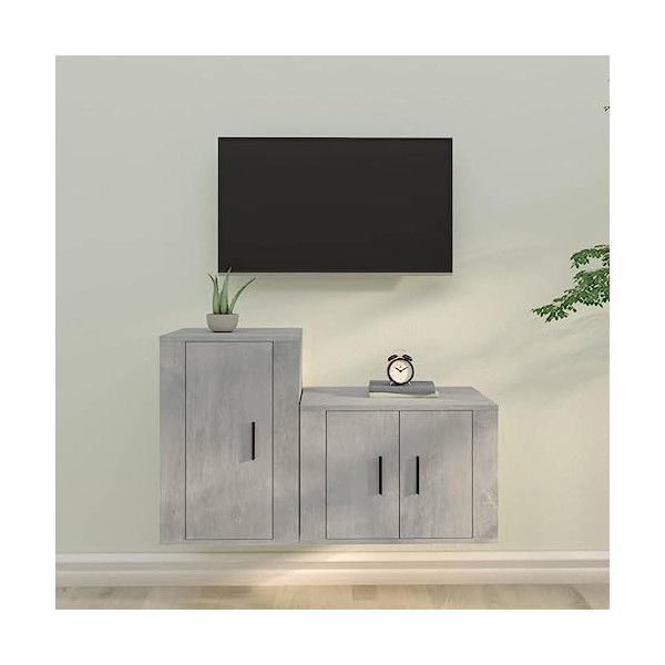VEEKI Meuble TV, Meuble TV Suspendu, Meuble TV Industriel, Meuble TV Bois, Meuble Chambre, Convient pour Salon ou Chambre, En
