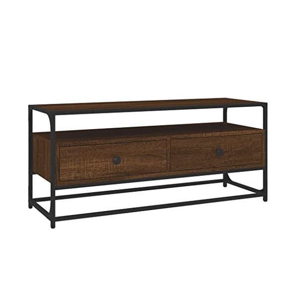 vidaXL Meuble TV chêne fumé 80x35x45 cm Bois dingénierie