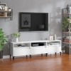 VEEKI Meuble TV, Meuble TV Suspendu, Meuble TV Industriel, Meuble TV Bois, Meuble Chambre, Convient pour Salon ou Chambre, Bl