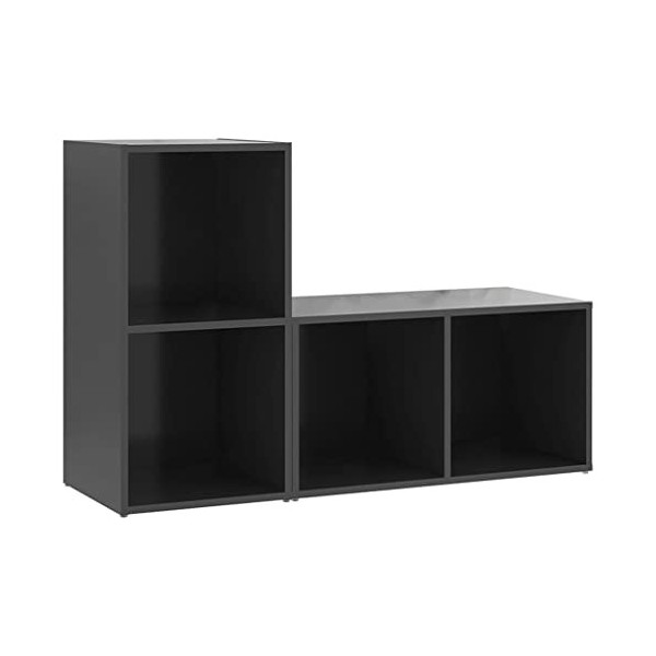 Table Télévision Basse, Simplicité et Élégance Meubles pour TV 2 pièces aggloméré Gris 72 x 35 x 36,5 cm Meuble TV Salon avec